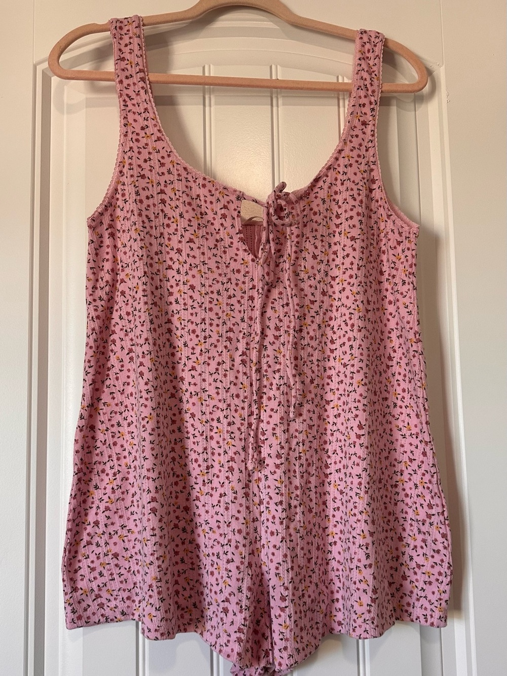 Free People Pink Floral Tie-Front Camisole